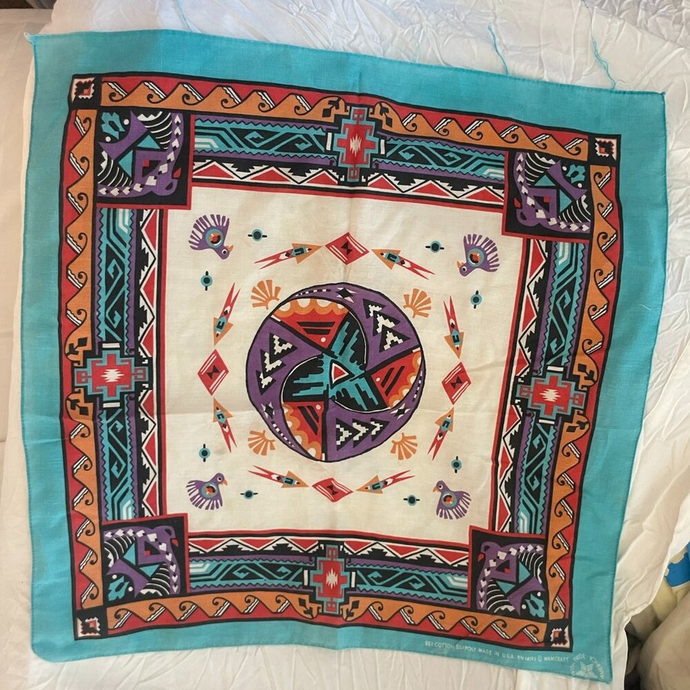 Vintage Wamcraft Bandana Southwestern Print